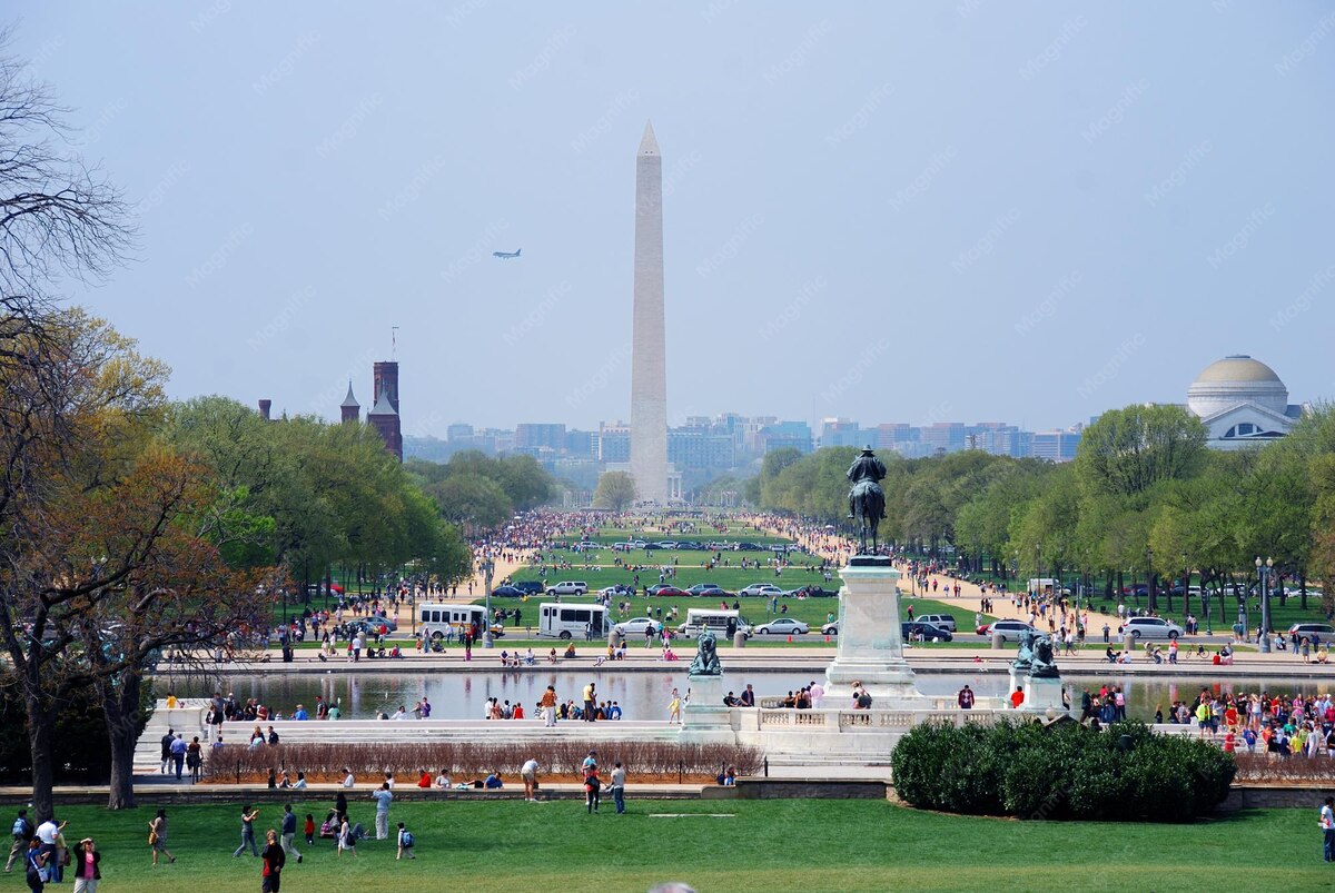 The National Mall in Washington, DC on a clear day