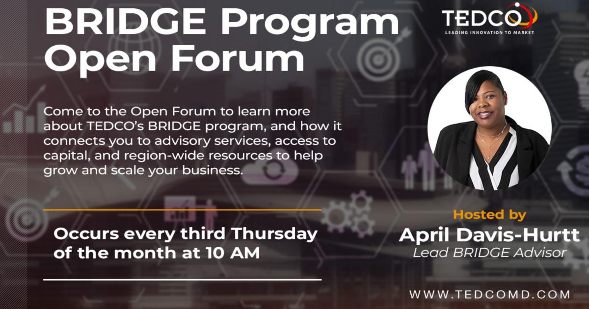 TEDCO's BRIDGE Program Open Forum (November)